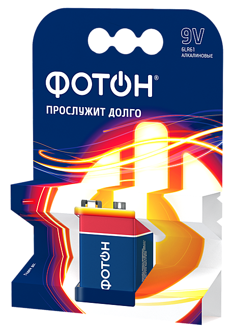 Батарейки ФОТОН 6LR61 ОP1, 1 шт/уп /60/10/