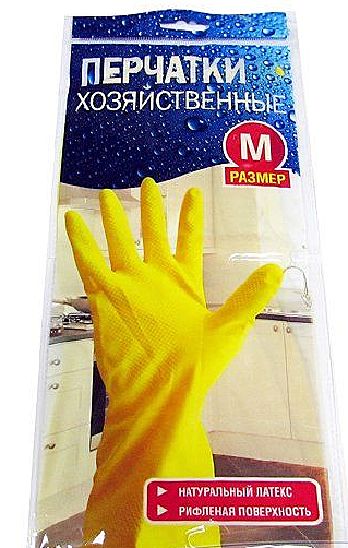 Перчатки хозяйственный латексные, р-р M 
