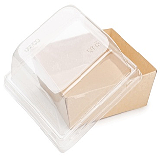 Контейнер 800 мл., квадрат, крафт картон  OSQ SmartPack box, 150*150*49мм,  (50шт/уп) /50/200/