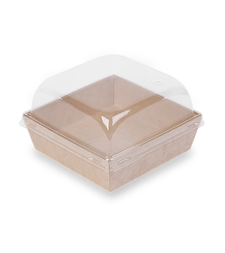 Крышка ПЭТ квадрат купольная к контейнеру 800 мл., OSQ SmartPack, 163*163*63мм,(50шт/уп) /50/200/