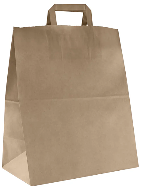 Пакет бумажный с плоскими ручками, крафт, из первичного сырья, 320 х 200 х 370 мм, AVIORA /200/