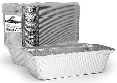 Форма алюминиевая 880 мл, прямоугольная, L-край, 218х156х38мм 50шт/уп.,/600/