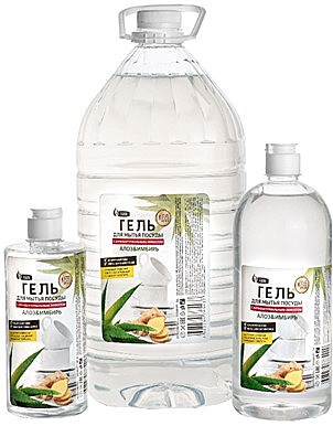 Гель для мытья посуды, б/ц алоэ-имбирь RAIN, ПЭТ, 5л /2/