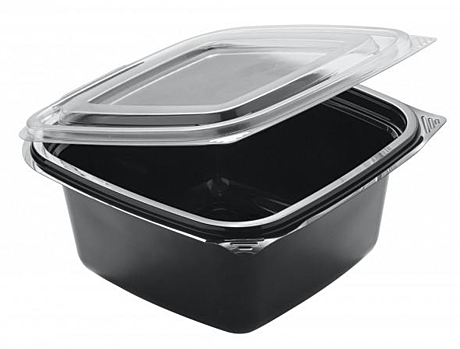 Контейнеры из пластика с неразъемной крышкой квадратные