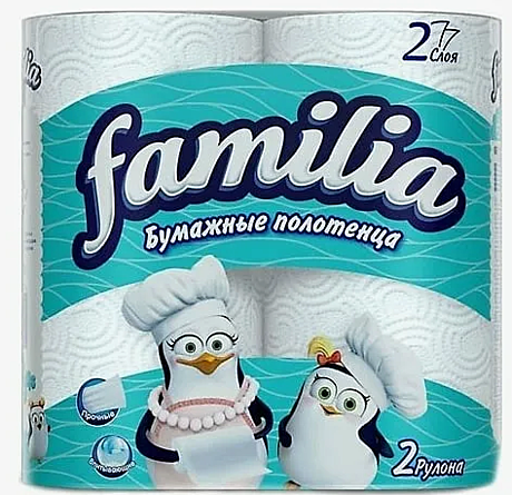 Полотенца бумажные на втулке, 2-сл., 