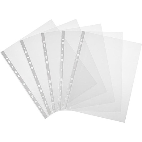 Папка вкладыш с перфорацией А4 (мультифора) 30МК, 100шт/уп