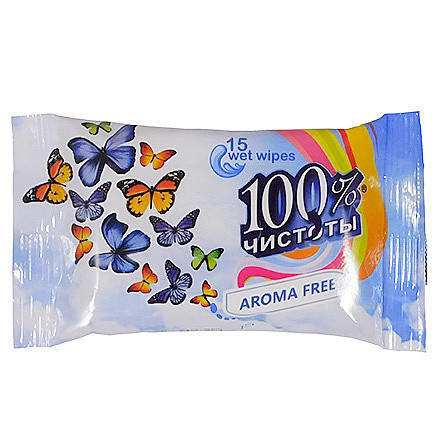 Салфетки влажные  №15  100% Чистоты (160 шт/кор) /160/