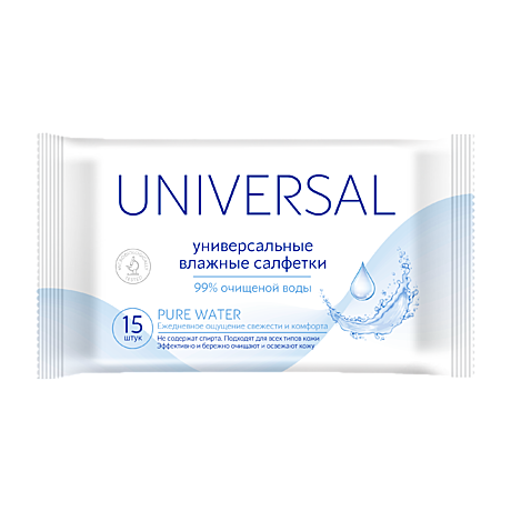 Влажные салфетки (ОПТ) №15 UNIVERSAL PURE WATER универсальные /120/