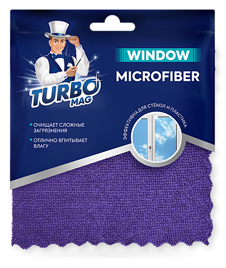 Салфетка микрофибра для стекол и зеркал 