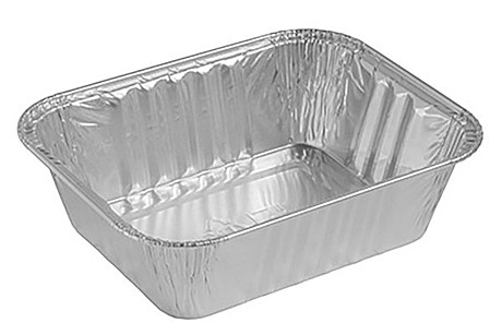 Форма алюминиевая  255 мл, прямоугольная, L-край, 126х100х34, (100шт/уп.), /2800/