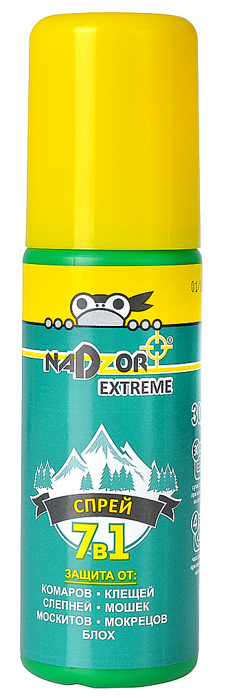 Спрей Extreme 7в1 (от комаров, клещей, мошки, мокрецов, слепней, москитов, блох)Nadzor, 90мл /36/