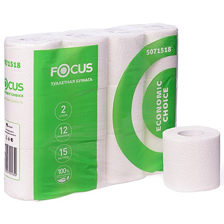 Бумага туалетная на втулке, 2-сл. 