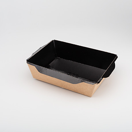 Контейнер 400 мл., крафт/черн OSQ OpSalad, Black Edition, 145*96*45мм., без крышки(50шт/уп) /50/800/